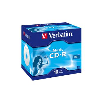 CD-R Verbatim 700MB Audio Colour LiveIt 10 pack JC