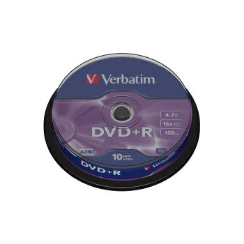 DVD+R Verbatim 4.7GB 16× Matt Silver 10 pack spindle