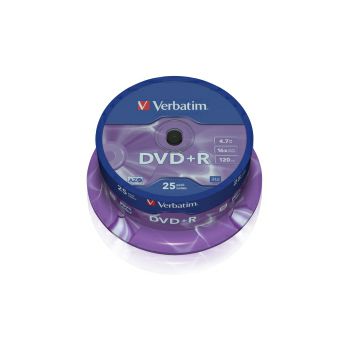 DVD+R Verbatim 4.7GB 16× Matt Silver 25 pack spindle