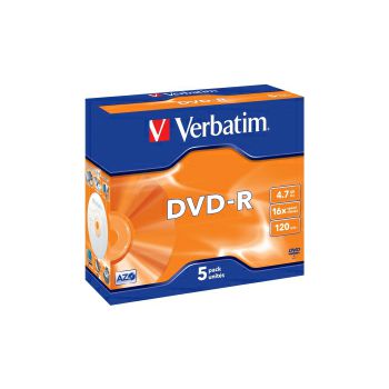 DVD-R Verbatim 4.7GB 16× Matt Silver 5 pack JC