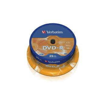 DVD-R Verbatim 4.7GB 16× Matt Silver 25 pack spindle