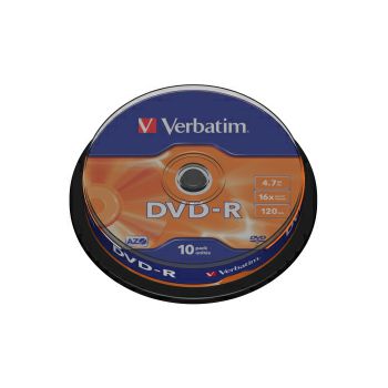 DVD-R Verbatim 4.7GB 16× Matt Silver 10 pack spindle