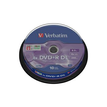 DVD+R DL Verbatim 8.5GB 8× Matt Silver 10 pack spindle (Double Layer)