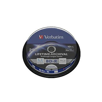 Blu-Ray M-Disc Verbatim BD-R SL 25GB 4× Printable 10 pack spindle (Single Layer)
