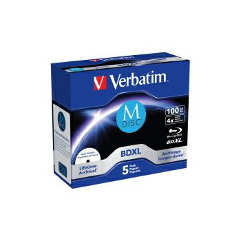 Blu-Ray M-Disc Verbatim BD-R XL 100GB 4× Inkjet Printable 5 pack JC