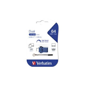 Verbatim USB3.0/USB-C StorenGo Dual 64GB, crno-plavi