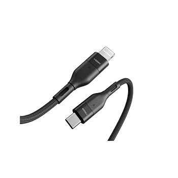 VEGER CL01 braided cable USB-C to Lightning, 1.2m, black.