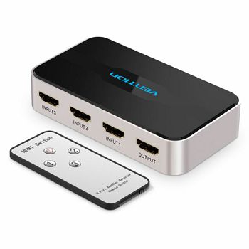 Vention HDMI Switch 3 In 1 Out Gray Metay Type