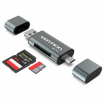Vention USB 3.0 Multi-function Card Reader Gray
