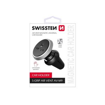 SWISSTEN držač za mobitel, metalni, magnet, za vent S-GRIP AIR VENT AV-M9 crn/sr