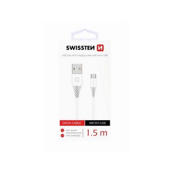 SWISSTEN kabel USB/microUSB, 1.5m, microUSB priključak 6.5mm, bijeli