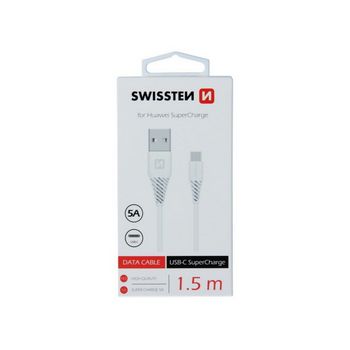 SWISSTEN kabel USB/USB-C, 5A, super fast, 1.5m, bijeli