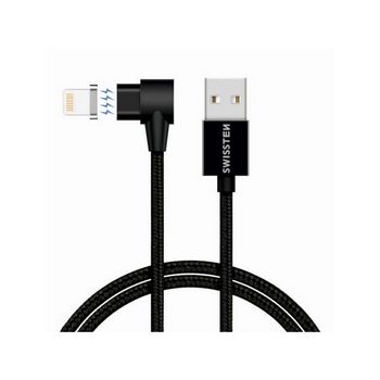 SWISSTEN kabel Arcade USB/Lightning, magnetski, platneni, 1.2m, 3A, crni