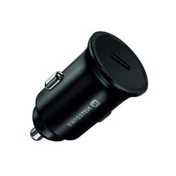 SWISSTEN punjač za auto, 1xUSB-C, 5.5A, Super Fast PD3.0 45W, crni