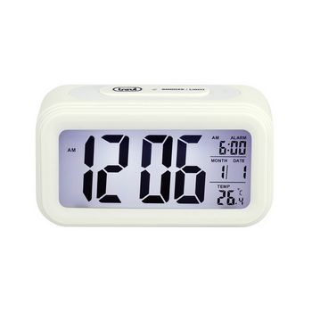 TREVI budilica, termometar, kalendar, digitalni display, snooze, bijela SLD3068S