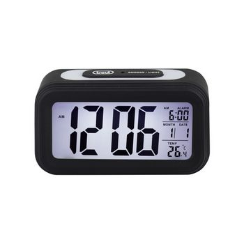 TREVI budilica, termometar, kalendar, digitalni display, snooze, crna SLD3068S