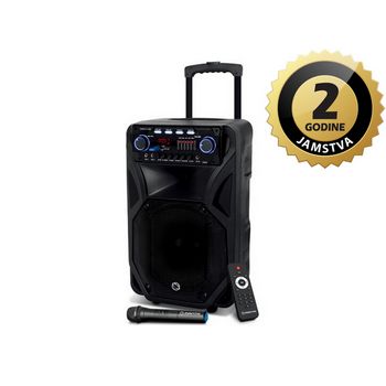 MANTA karaoke, 80W, FM, BT, USB, SD, bež mikr, gitara, baterij, crni SPK5021PRO