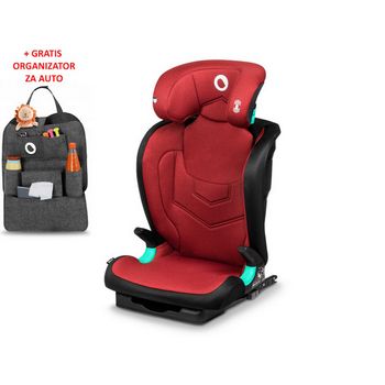 Lionelo i-Size autosjedalica Neal, ISOFIX, 100-150cm, crvena + ORGANIZATOR