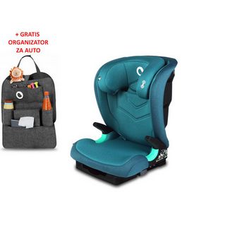 Lionelo i-Size autosjedalica Neal, ISOFIX, 100-150cm, zelena + ORGANIZATOR