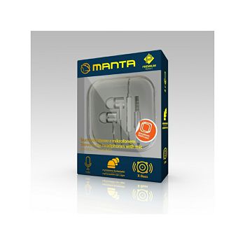 MANTA slušalice + mikrofon, In-ear, alumin, 4 nastavka, kutija, bijele EPH9002