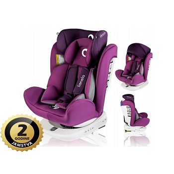 Lionelo autosjedalica Bastiaan, 360st ISOFIX, 0-36Kg, ljubičasta, 5g JAMSTVA
