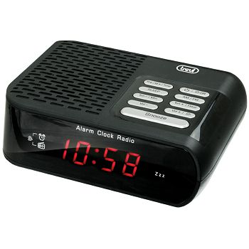 TREVI budilica, FM radio, digitalni display, snooze, crni RC827D