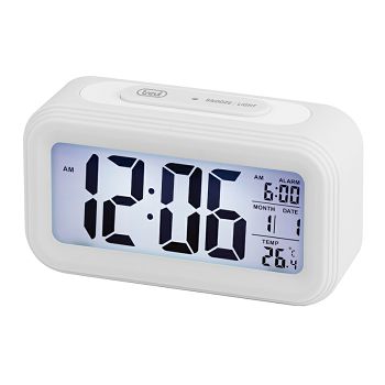 TREVI budilica, termometar, kalendar, digitalni display, snooze, bijela SLD3068S