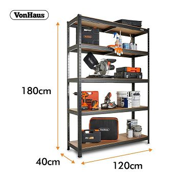 VonHaus Extra Wide 1.8m 5 shelving unit