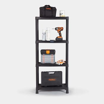 VonHaus 4 plastic shelf shelf black