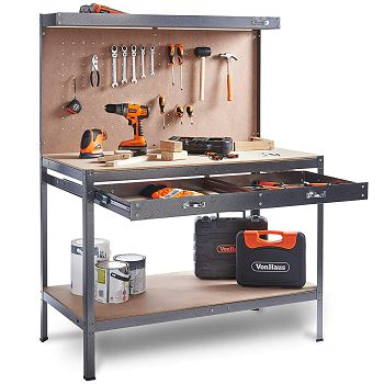 VonHaus workbench with connecting wall