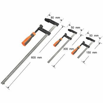 VonHaus 13 piece set of F joinery clamps