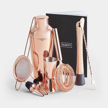 VonShef 9 Piece Parisian Rose Gold Cocktail Set