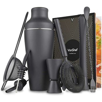 VonShef 9 piece set for Parisian cocktails, matte black