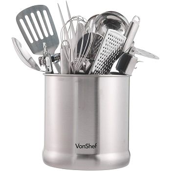 VonShef stainless steel kitchen utensil holder