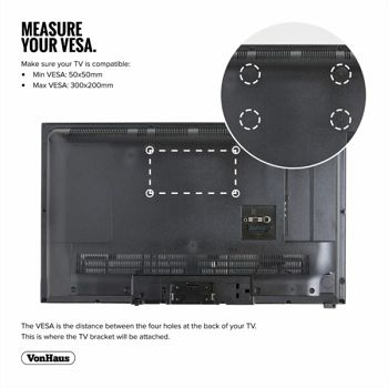 VonHaus 15-42 '' fixed TV wall mount up to 40kg, Amazon best seller