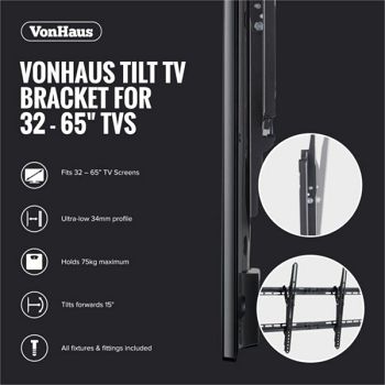 VonHaus 32-65 '' tilting TV wall bracket up to 75kg