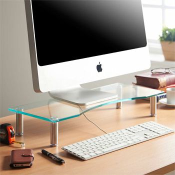 Vonhaus glass monitor stand S transparent
