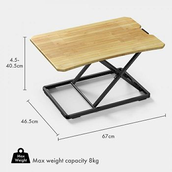 VonHaus ultra-thin Sit-Stand coffee table made of bamboo