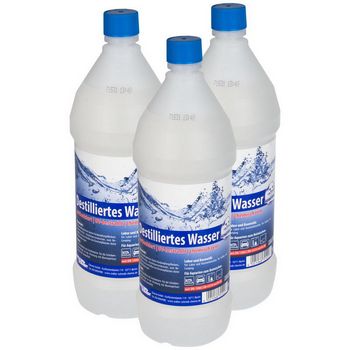 Destilliertes Wasser (DIN 13060, DIN 43530 & EN 285) - 3x 1 Liter-WABU-080
