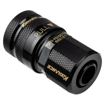 Koolance QD3 Schnellverschluss gerade weiblich auf 13/10mm - no-spill, schwarz QD3-FS10X13-BK