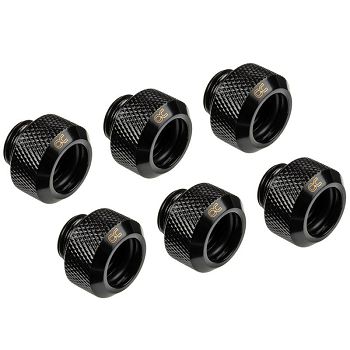 Alphacool Eiszapfen 13mm Hardtube Anschraubtülle G1/4, 6-Pack - schwarz 17377