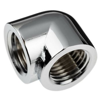 Alphacool Eiszapfen Adapter 90 Grad G1/4 Zoll IG auf G1/4 Zoll IG - chrome 17589