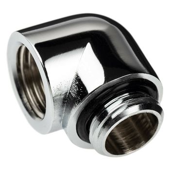 Alphacool Eiszapfen Adapter 90 Grad G1/4 Zoll AG auf G1/4 Zoll IG - chrome 17595