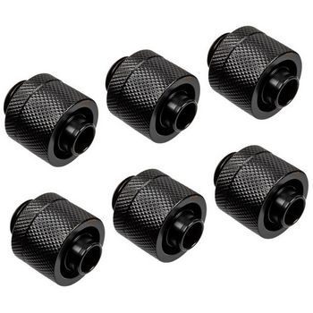 Alphacool Eiszapfen 16/10 mm screw-on nozzle G1/4, 6-pack - black 17234