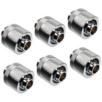 Alphacool Eiszapfen 16/10 mm Anschraubtülle G1/4, 6-Pack - chrome 17235