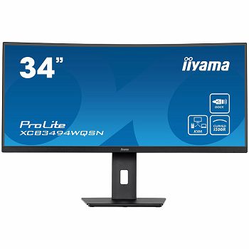 IIYAMA Monitor XCB3494WQSN-B5 34" ETE UW IPS-panel, 3440x1440 120Hz, 300cd/m², 0,4ms MPRT, Speakers, USB-C Dock (LAN, DP-Out, 65W PD), DisplayPort, HDMI, KVM, USB3.0x3, FreeSync Premium, 15cm Height A