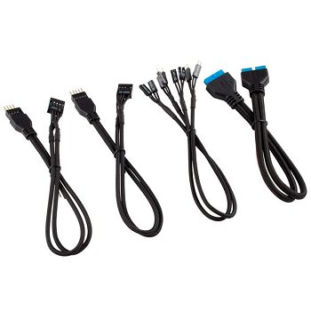 Corsair Premium Sleeved Frontpanel Kabel Verlängerungskit, schwarz CC-8900244