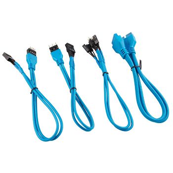 Corsair Premium Sleeved Frontpanel Kabel Verlängerungskit, blau CC-8900247