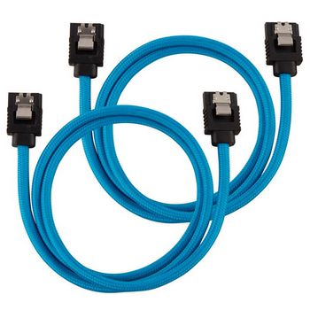 Corsair Premium Sleeved SATA cable, blue 60cm - pack of 2 CC-8900255