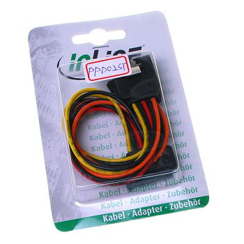 InLine SATA Strom-Y-Kabel SATA Lasche - 0,15m 29683A